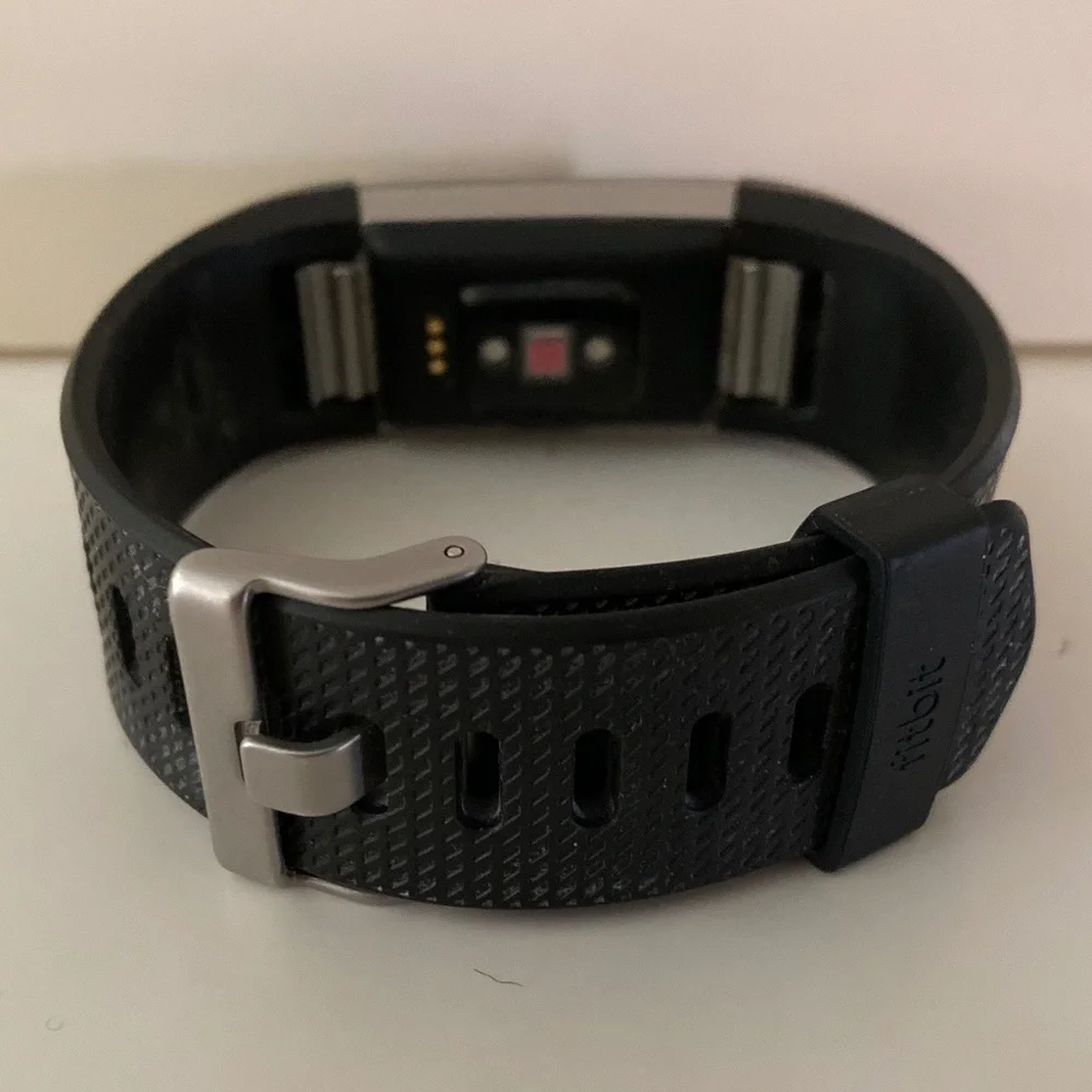 Fitbit Charge 2 Heart Rate & Fitness Wristband/Black Small/Extra Blue Band/EUC!!